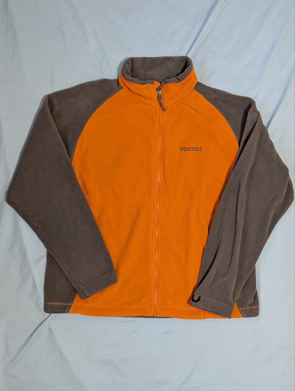 MARMOT Polarlite Fleece Jacket Orange Charcoal Grey Full Zip Men's XXL